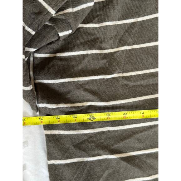 Max Studio London Olive Green & White Striped Knit Polo Sweater, NWT - Picture 5 of 6